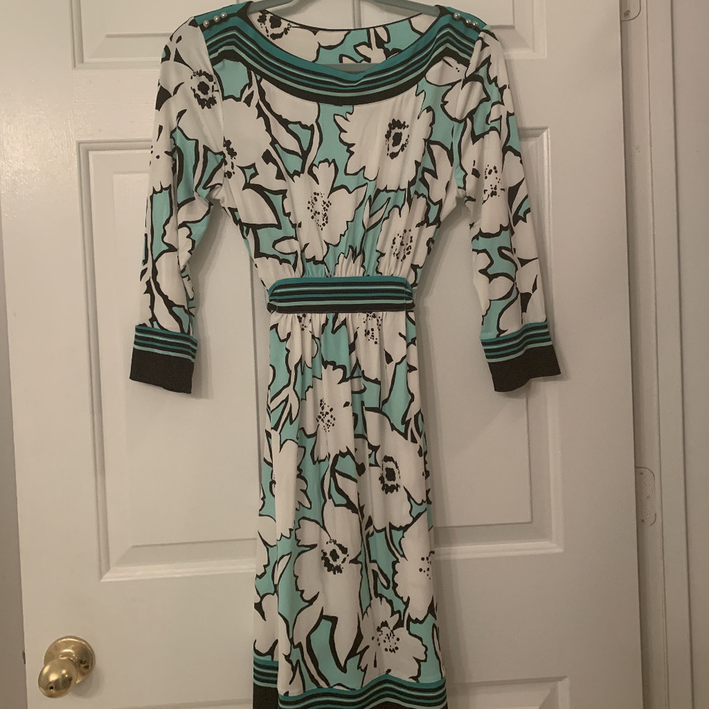 New York & Company Mint Green Floral Dress